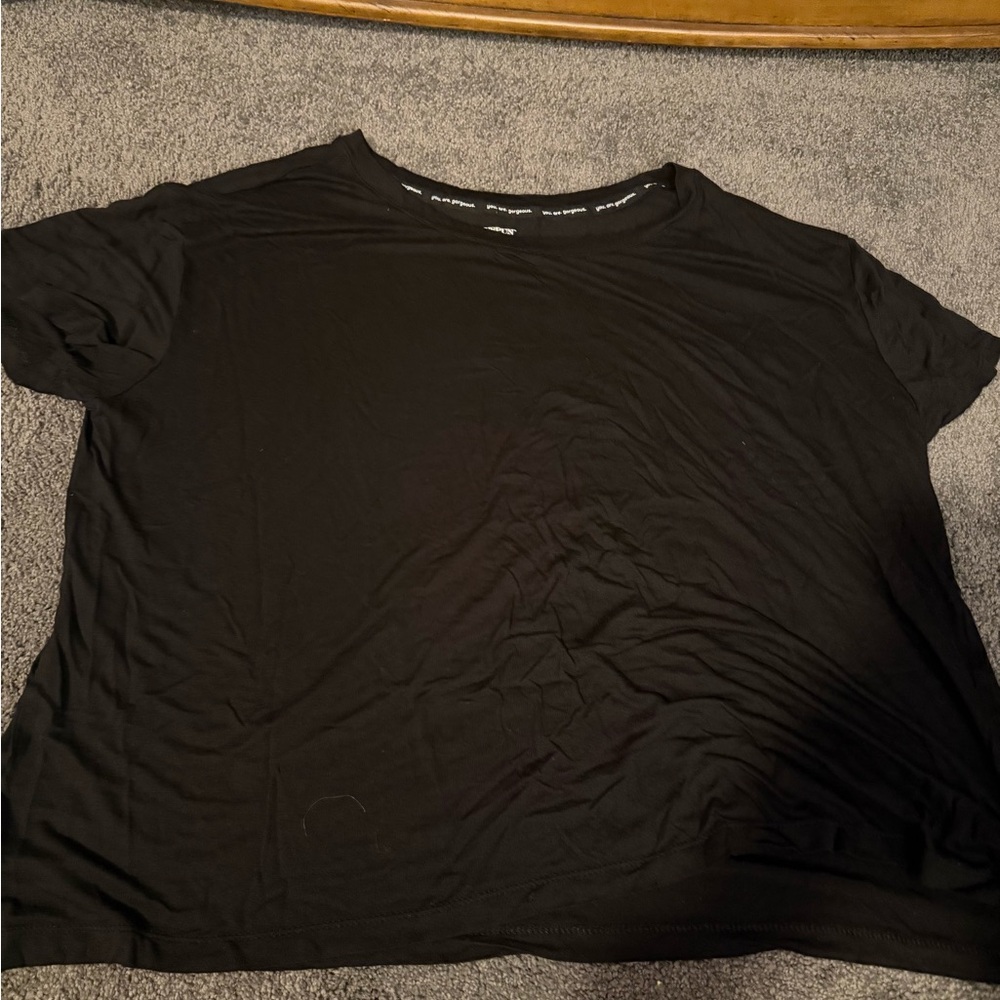 Women's Black Short-Sleeve Pajama Top